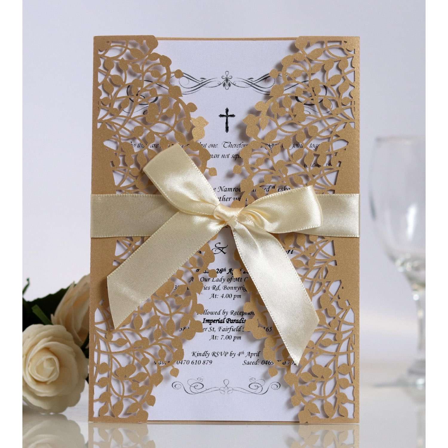 Laser Invitation Card With Envelope Wedding Invitation Rectangle 2020